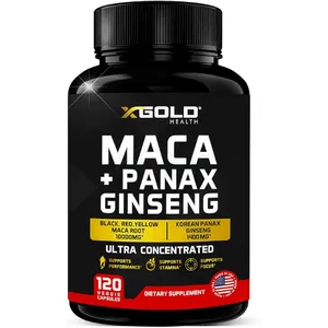 X Gold Health Maca+Panax Ginseng Ultra Concentrated 120 Capsules (Box of 120)