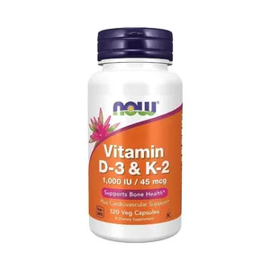 NOW Vitamin D3 & K2 120 Capsules (Box of 120)