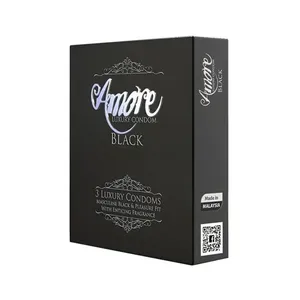 Amore Luxury Black Condom 3's Pack