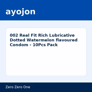 002 Real Fit Rich Lubricative Dotted Watermelon flavoured Condom - 10Pcs Pack