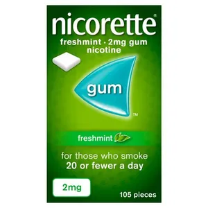 Nicorette Freshmint Gum Nicotine 2mg 105 Tablets (Box of 105)