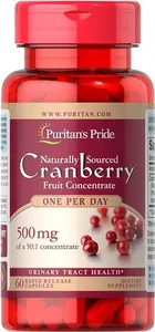Puritan's Pride Cranberry Fruit Concentrate 500mg 60 Capsules (Box of 60)