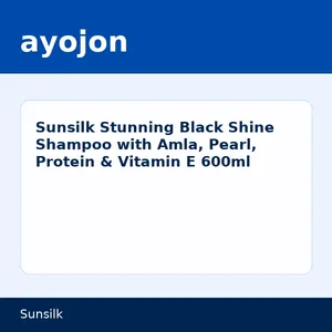 Sunsilk Stunning Black Shine Shampoo with Amla, Pearl, Protein & Vitamin E 600ml