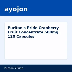 Puritan's Pride Cranberry Fruit Concentrate 500mg 120 Capsules (Box of 120)