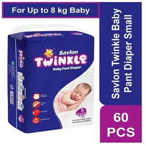 Savlon Twinkle Baby Pant Diaper Small 60 pcs (Upto 8kg)