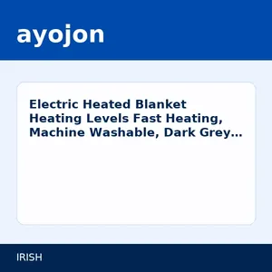 Electric Heated Blanket Heating Levels Fast Heating, Machine Washable, Dark Grey (IRISH) - (Size 66 inch x 48inch)
