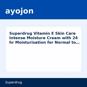 Superdrug Vitamin E Skin Care Intense Moisture Cream with 24 hr Moisturisation for Normal to Dry Skin 100ml