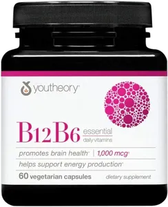 Youtheory Vitamin B12 B6 Capsules (Box of 60)