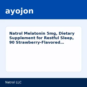 Natrol Melatonin 5mg, Dietary Supplement for Restful Sleep, 90 Strawberry-Flavored Gummies, 90 Day Supply
