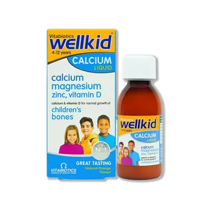 Vitabiotics Wellkid Calcium Liquid, Natural Orange Flavor - 4 to 12 years