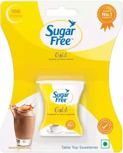 Sugar Free Gold is Equal to Zero Calories Sweetener Low Calorie Sugar Substitute 100 Pellets (Box of 100)