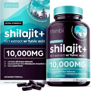 Thinbi Pure Himalayan Shilajit 10000mg Maximum Potency Organic Capsules 90 Count