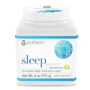 Youtheory Sleep Powder Lemon Lime Flavor Promotes Deep Restorative Sleep 172gm
