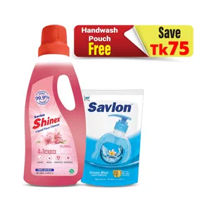 Shinex Floor Cleaner Floral 1 ltr. Get Ocean Blue Handwash 170ml Pouch Free