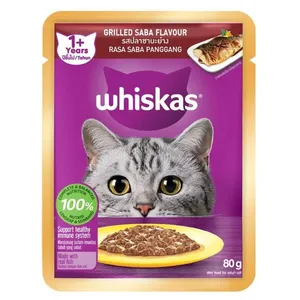 Whiskas adult pouch Grilled Saba 80gm