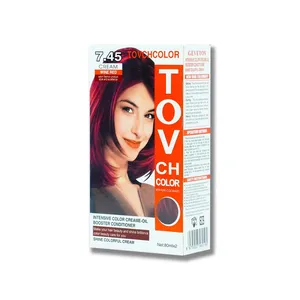 Tovchcolor Intensive Color Creme-Oil Booster Conditioner Shine Colorful Cream - 7.45 Wine Red