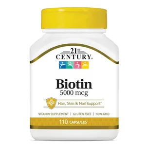 21st Century Super Potency Biotin Capsules, 5000 mcg, 110 Count