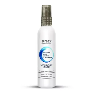 Streax Professional Vitariche Care Smooth and Shine Leave in Conditioner for Normal to Dry and Frizzy Hair