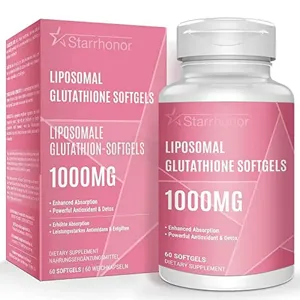 Starehonorr Liposomal Glutathione Softgels 1000MG, Reduced Glutathione Supplement 60 Softgels