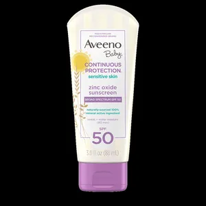 Aveeno Baby Continuous Protection Zinc Oxide Sunscreen with Broad Spectrum SPF 50 for Sensitive Skin 88ml