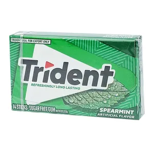 Trident Sugar Free Chewing Gum Spearmint Artificial Flavor 14 Sticks