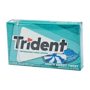Trident Sugar Free Chewing Gum Minty Sweet Twist Artificial Flavor 14 Sticks