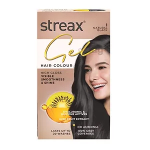 Streax Gel Hair Colour Natural Black 1 - 150ml