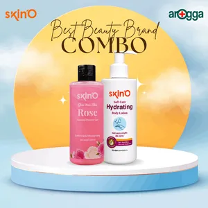 SkinO Glow Your Skin Rose Scented Shower Gel 220ml with SkinO Soft Care Hydrating Body Lotion 220ml Combo