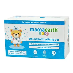 Mamaearth Baby DermaSoft Bathing Bar 75 g – Gentle Soap for Sensitive & Dry Baby Skin