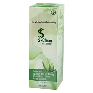 S-Clean Whitening & Brightening Face Wash (Glutathione + Kojic Acid + Aloe Vera + Vitamins C & E) – 100ml
