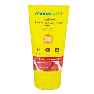 Mamaearth Beetroot Hydraful Sunscreen SPF 50 PA+++ – With Beetroot & Hyaluronic Acid, 50 g