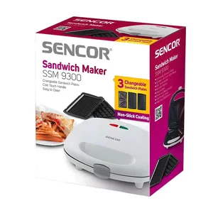 SENCOR 3-in-1 Sandwich Maker – Sandwich, Grill & Waffle Plates, Non-Stick (SSM 9300)