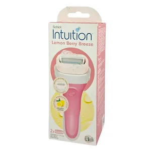 Schick Intuition Lemon Berry Breeze Women's Razor Kit – 1 Razor + 2 Blades with Organic Lemon Moisturizing Bar, No Shaving Cream Needed