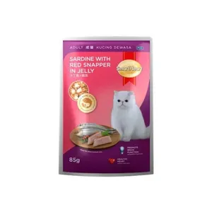 SmartHeart Cat Adult Pouch Sardine With Red Snapper with Jelly 85g