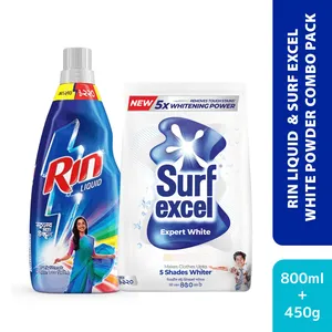 Rin Liquid & Surf Excel Expert Powder Combo Pack (800ml+450g)