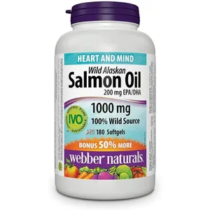 Webber Naturals Wild Alaskan Salmon Oils 1000mg 180 softgels