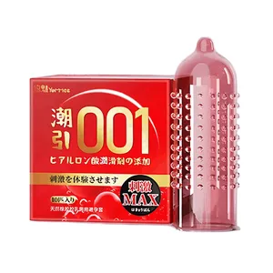 Yommee 001 Ultra Thin Dotted Sensation Smooth Lubricated Comfort Fit Male Condom - Red 10pcs