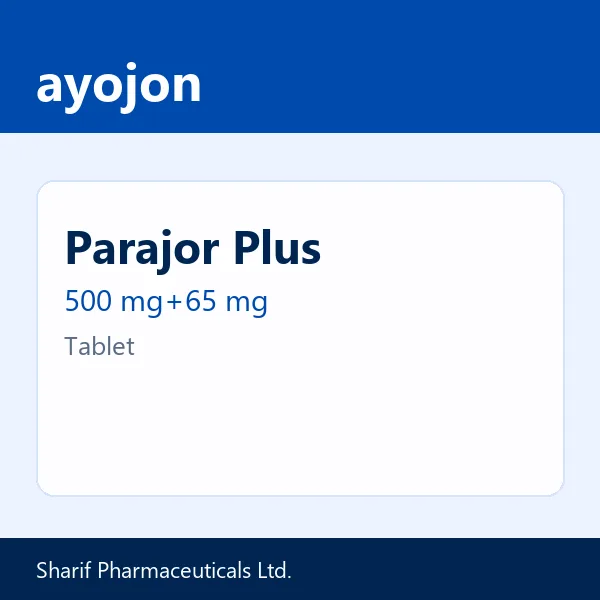 Parajor Plus 500 mg+65 mg Tablet