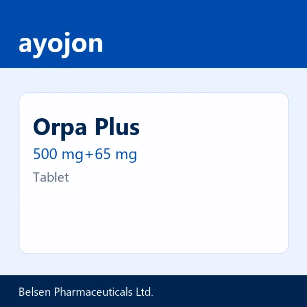 Orpa Plus 500 mg+65 mg Tablet