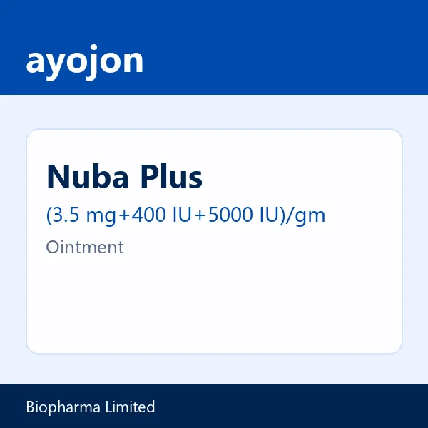 Nuba Plus (3.5 mg+400 IU+5000 IU)/gm Ointment