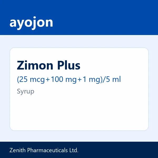 Zimon Plus (25 mcg+100 mg+1 mg)/5 ml Syrup