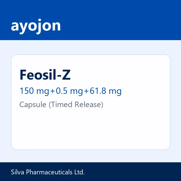 Feosil-Z 150 mg+0.5 mg+61.8 mg Capsule (Timed Release)
