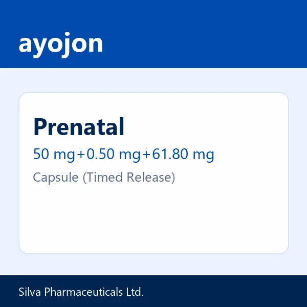 Prenatal 50 mg+0.50 mg+61.80 mg Capsule (Timed Release)