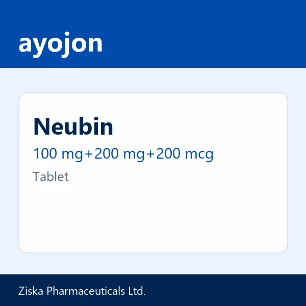 Neubin 100 mg+200 mg+200 mcg Tablet