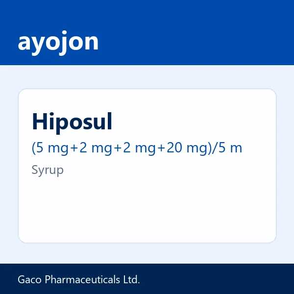 Hiposul (5 mg+2 mg+2 mg+20 mg)/5 ml Syrup