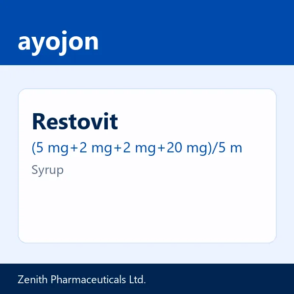Restovit (5 mg+2 mg+2 mg+20 mg)/5 ml Syrup