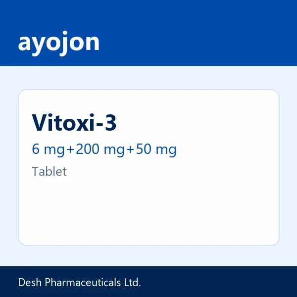 Vitoxi-3 6 mg+200 mg+50 mg Tablet