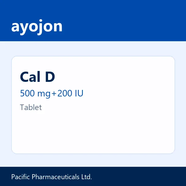 Cal D 500 mg+200 IU Tablet