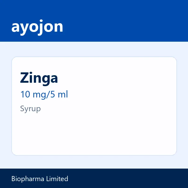 Zinga 10 mg/5 ml Syrup