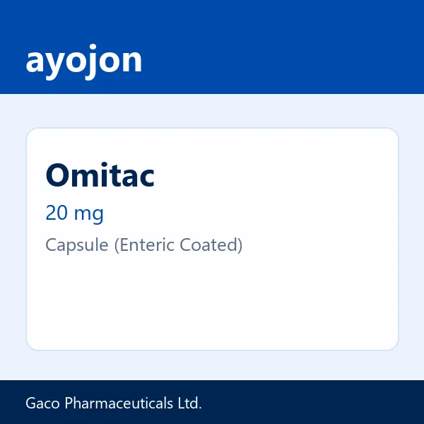 Omitac 20 mg Capsule (Enteric Coated)